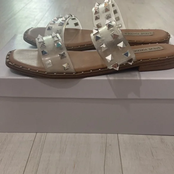Steve Madden clear studded sandals - Picture 2 of 3